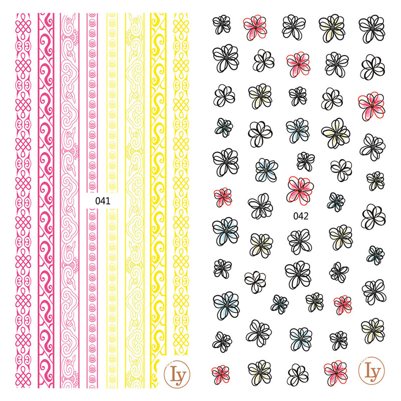 LY041-042 Thin 3D Nail Art Sticker