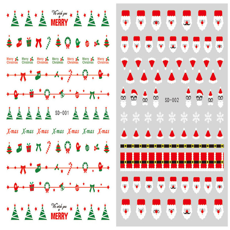 SD001-002 3D Christmas Series Nail Art Sticker