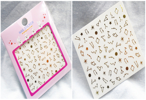 G013-018 3D Gold Nail Art Sticker