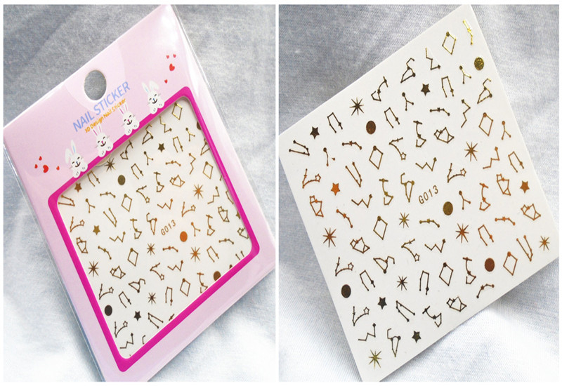G013-018 3D Gold Nail Art Sticker