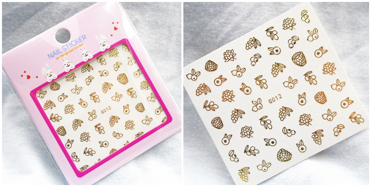 G007-012 3D Gold Nail Art Sticker