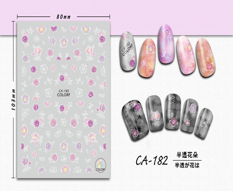 CA-182 3D Flower Nail Sticker