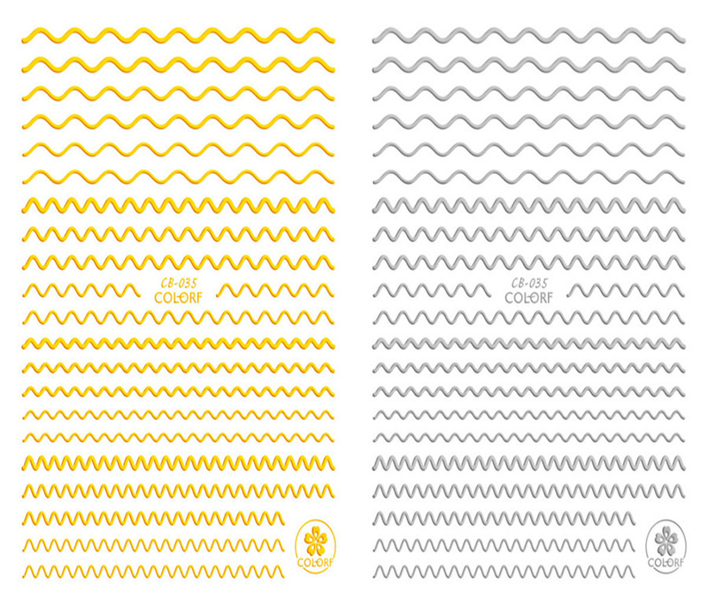 CB-035 3D Wavy Line Nail Art Sticker