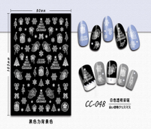 CC-048 3D White Transparent Christmas Nail Sticker