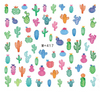M+413-419 Cactus And Flamingo Water Nail Sticker 