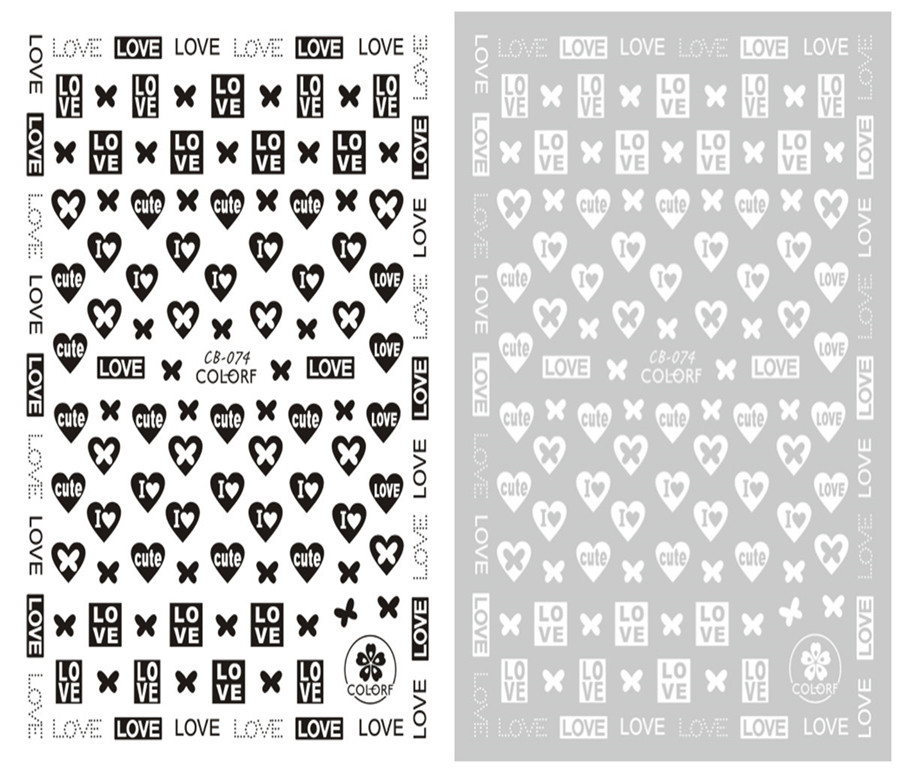 CB-074 3D Love Heart Nail Art Sticker
