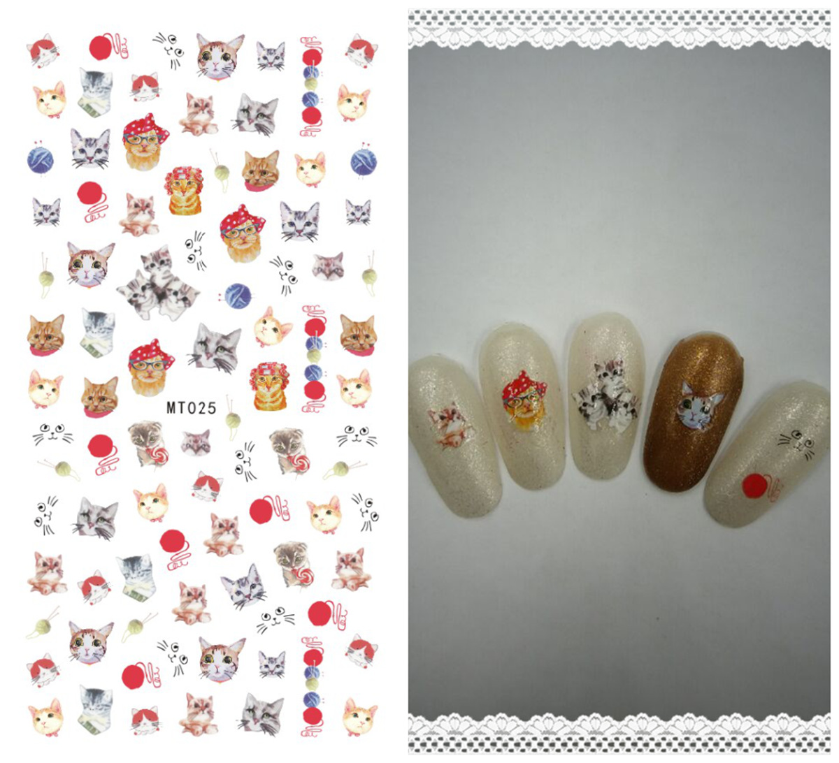 MT013-026 3D Teddy And Animal Series Nail Art Sticker