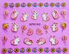 XF6141-6146 3D Gold Metal Nail Art Sticker 
