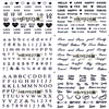 HBJY025-030 Black Words Nail Art Sticker 