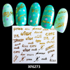 XF6273 3D Gold Metal Nail Art Sticker 