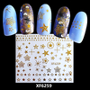 XF6259 3D Gold Metal Nail Art Sticker 