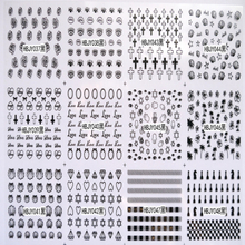 HBJY037-048 3D Black Nail Art Sticker 