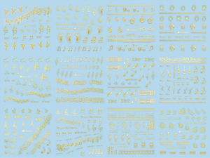 HBJY193-204 3D Gold Musical Note Nail Art Sticker 