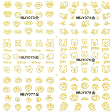 HBJY073-084 3D Gold Cartoon Nail Art Sticker 