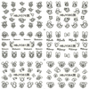 HBJY073-084 3D Black Cartoon Nail Art Sticker 