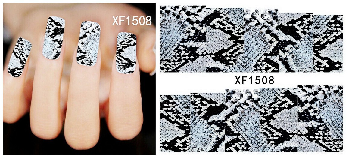 XF1504-1509 Leopard Print Water Nail Sticker