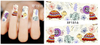 XF1516-1521 Cartoon And Lattice Water Nail Sticker