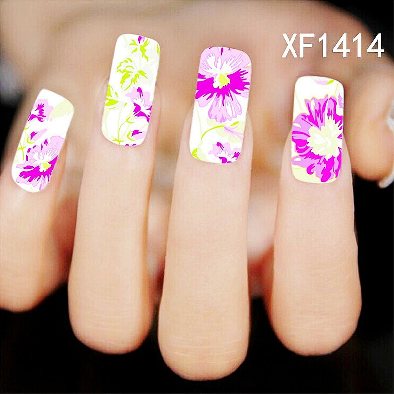 XF1414-1419 Flower Water Nail Sticker