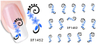 XF1450-1455 Flower Water Nail Sticker