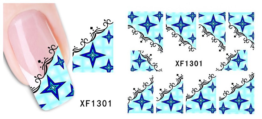 XF1301-1306 Lace Water Nail Sticker