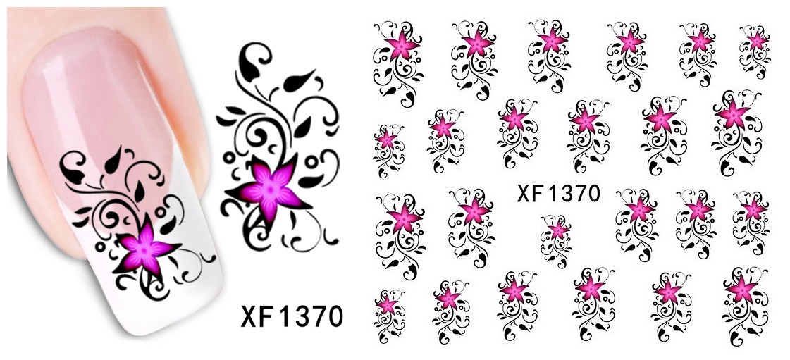 XF1367-1371 Flower Water Nail Sticker
