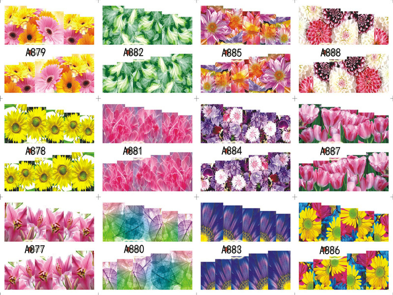 A877-888 Flower Water Nail Sticker