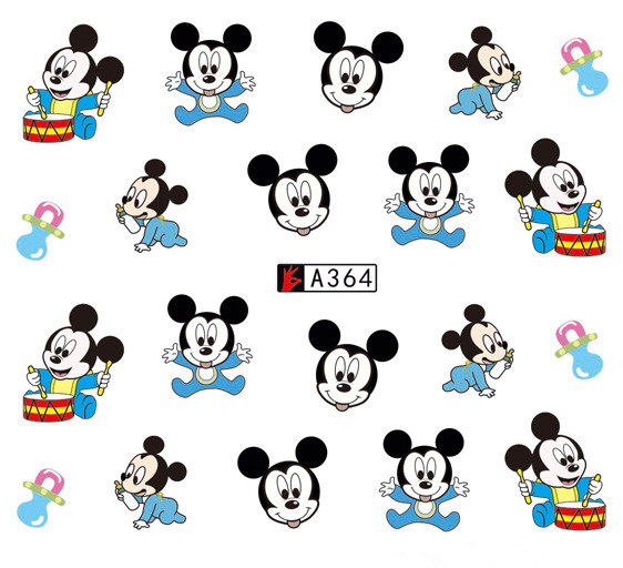 A361-366 Mickey Minnie Water Nail Sticker