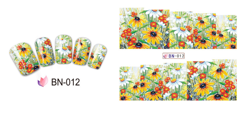 BN007-012 Flower Water Nail Sticker