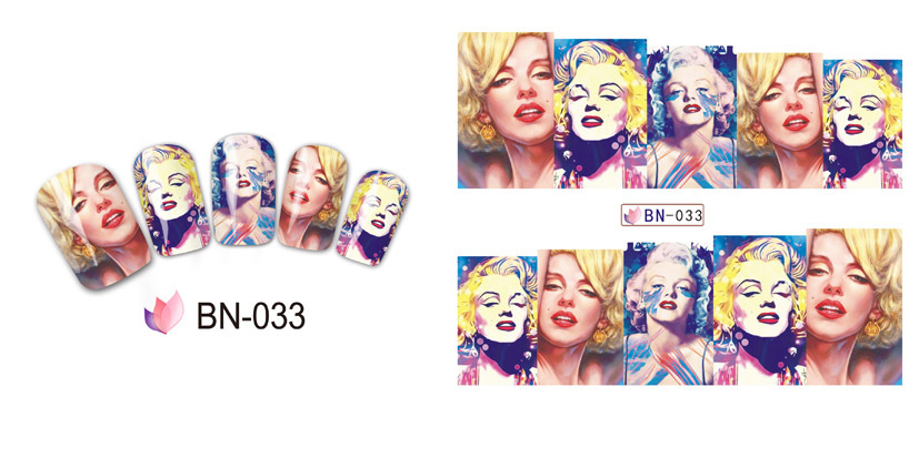 BN031-036 Women Water Nail Sticker