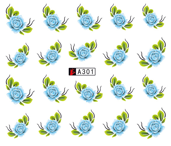 A301-306 Flower Water Nail Sticker
