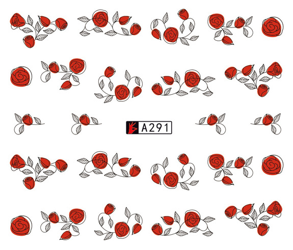 A289-294 Flower Water Nail Sticker