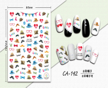 CA-142 3D Watercolor Hat Nail Sticker