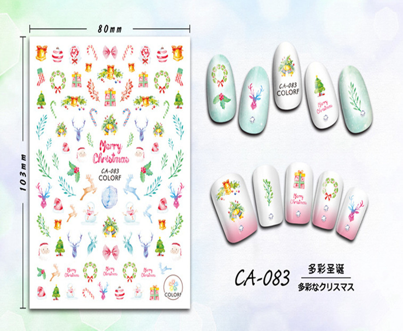 CA-083 3D Colorful Christmas Nail Sticker
