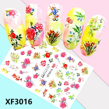 XF3016 3D Self Adhesive Flower Nail Art Sticker 