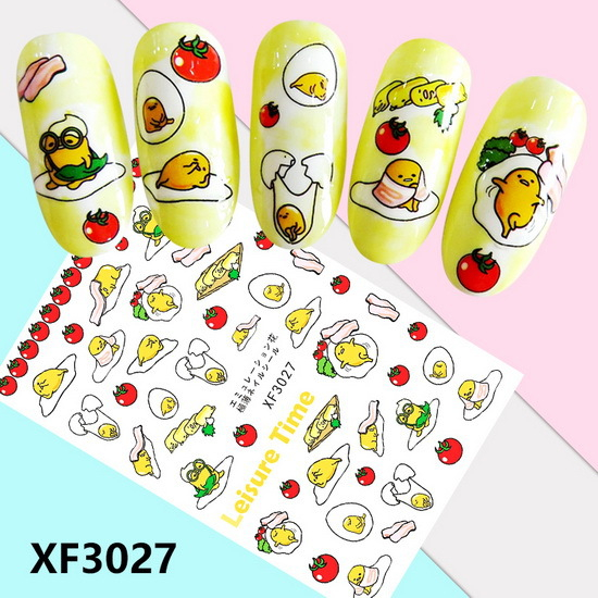 XF3027 3D Self Adhesive Eggs Nail Art Sticker 