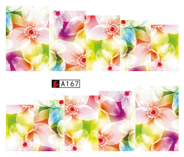 A163-168 Flower Water Nail Sticker