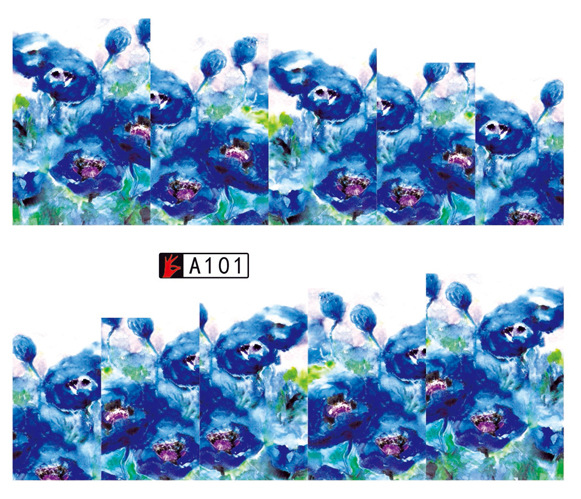 A097-102 Flower Water Nail Sticker
