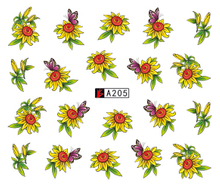A205-210 Flower Water Nail Sticker