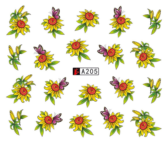 A205-210 Flower Water Nail Sticker