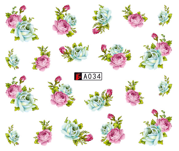 A031-036 Flower Water Nail Sticker