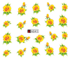 A037-042 Flower Water Nail Sticker
