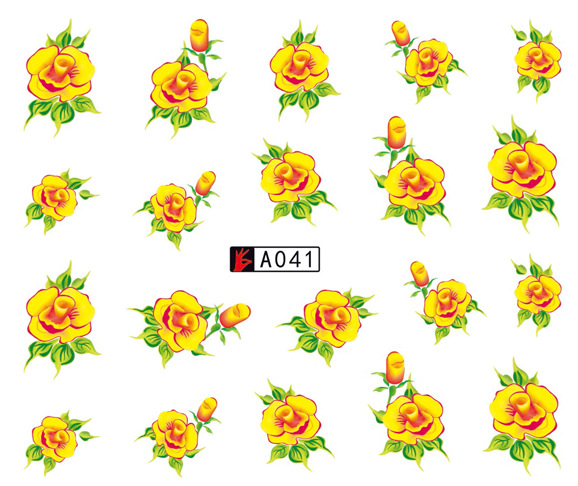 A037-042 Flower Water Nail Sticker