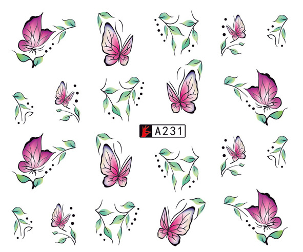 A229-234 Flower Water Nail Sticker
