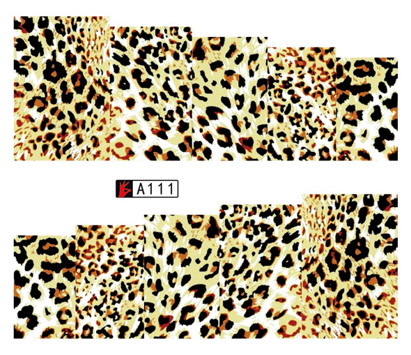 A109-114 Leopard Print Water Nail Sticker