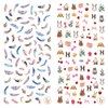 LY095-096 Thin 3D Feather And Rabbit Nail Art Sticker