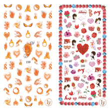LY159-160 Thin 3D Flame And Valentine's Day Nail Sticker