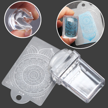 Square Silicone Transparent Jelly Nail Stamper 