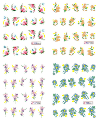 Flower Water Nail Sticker