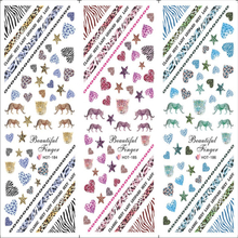 HOT184-186 Leopard Print Water Nail Sticker