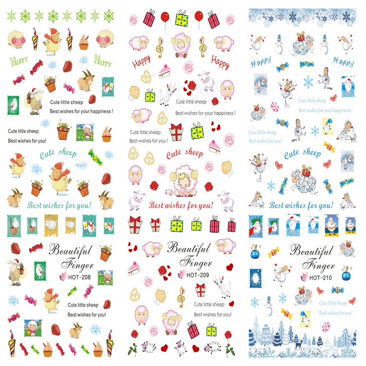 HOT208-210 Sheep Water Nail Sticker